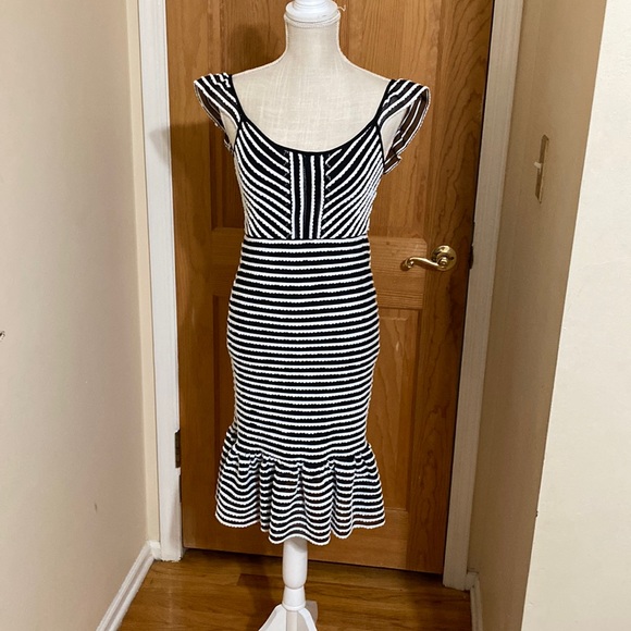 BCBGMaxAzria Dresses & Skirts - NWT BCBG MAXAZRIA summer black & white stopped dress size XXSmall very hot🔥🔥🔥